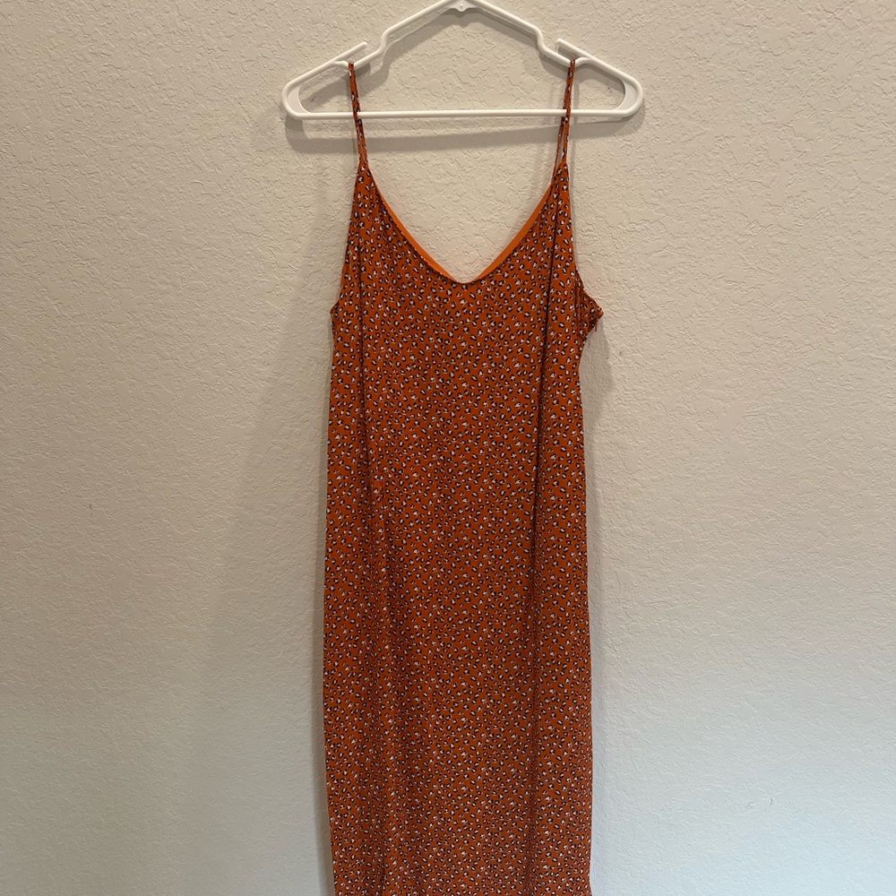 One Clothing Orange Floral Midi Dress